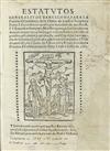 (MEXICO--1585.) Estatutos generales de Barcelona, para la Familia Cismontana, de la Orden de nuestro Seraphico Padre S. Francisco.